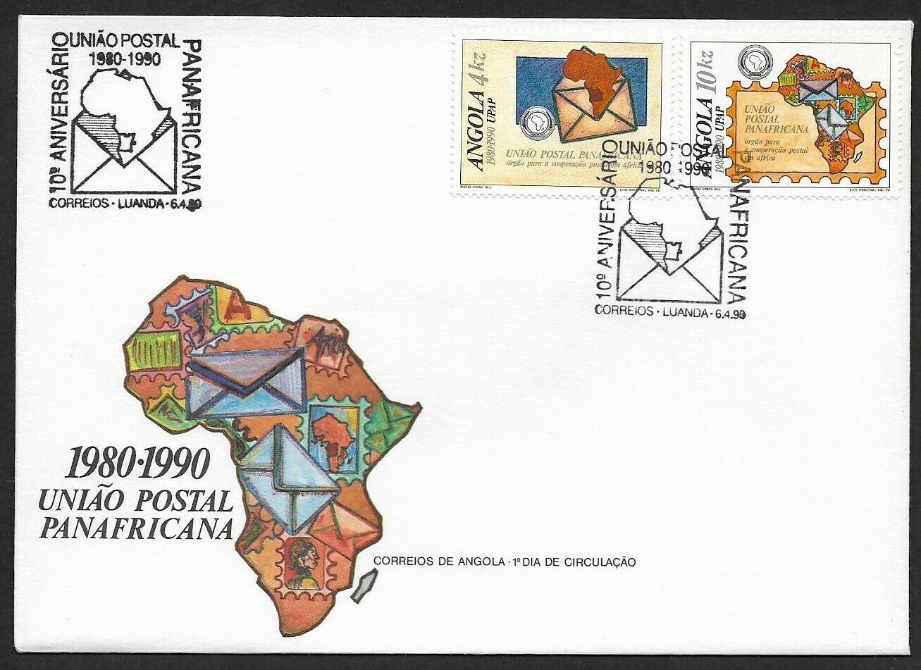 Angola 1990 Pan African Postal Union Cover