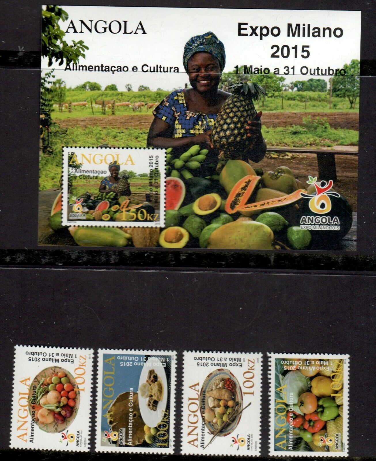 Angola 2015 Expo Milano  Set + Souvenir Sheet Mnh