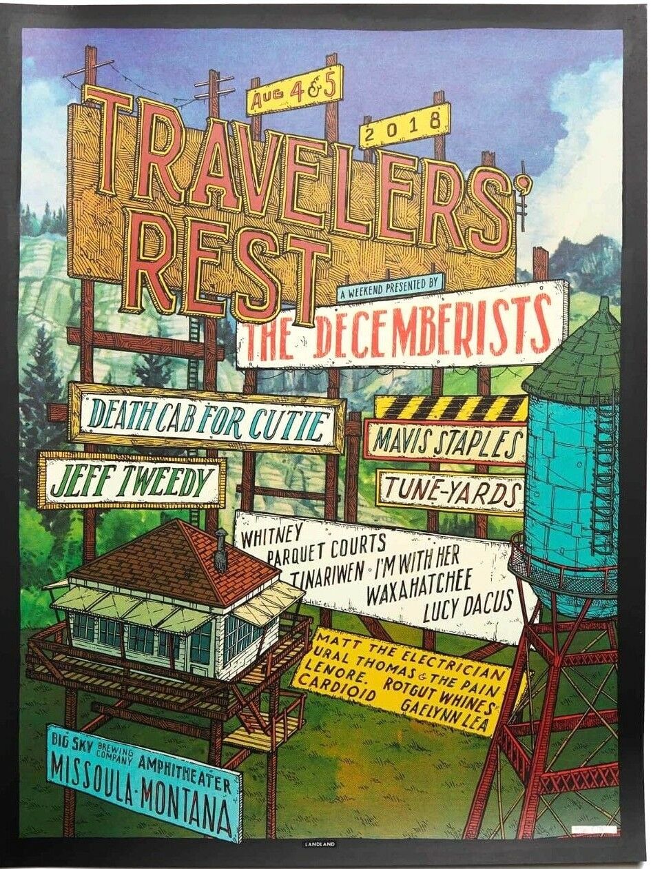 The Decemberists Missoula Mt 2018 Poster Screen Print S/n #/730 Jeff Tweedy
