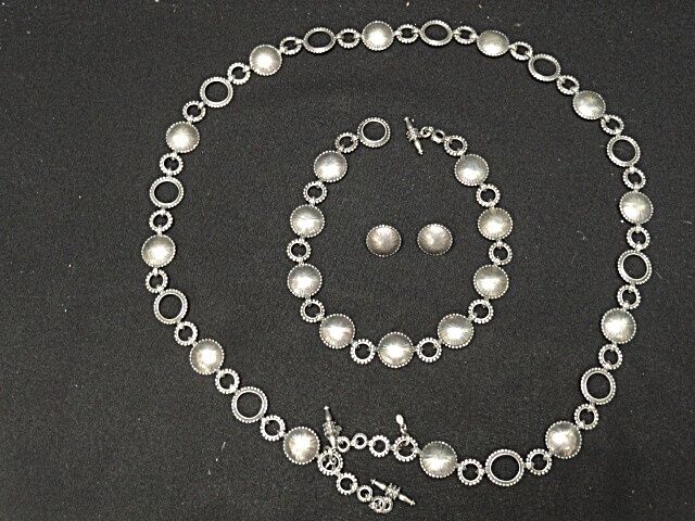 Rare B.c. Silver Ned Bowman Solid Sterling Belt, Necklace & Earrings Set ~397g