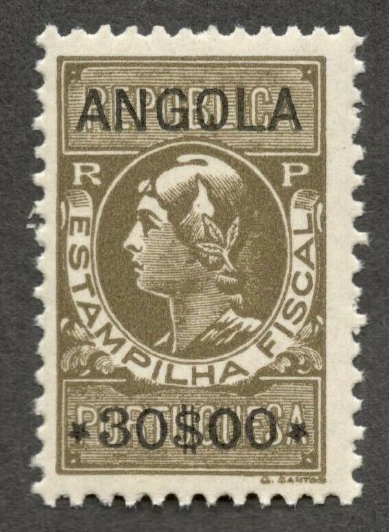 Aop Angola 1954 Revenue Stamp 30$00 Mnh Barata #211