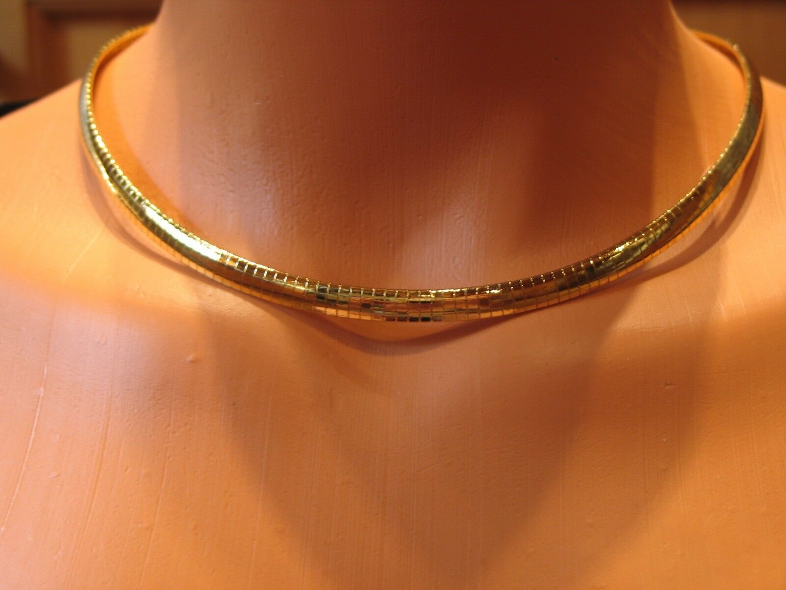 Milor Sterling Silver Gold Vermeil Omega Necklace & Matching Bracelet 6mm