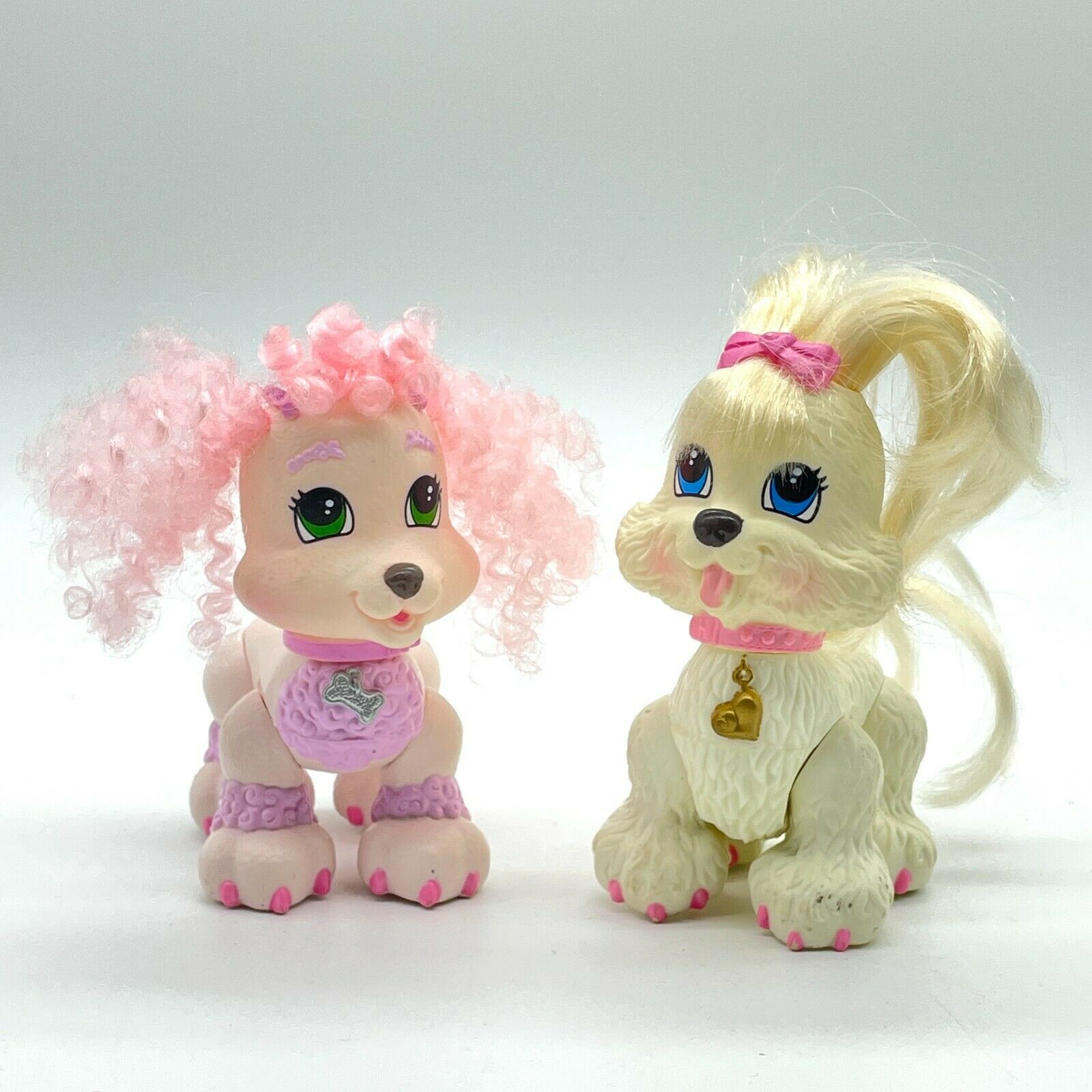 Fisher Price Snap N Style Pets Shihtzu Poodle 4" Puppies Ginger Lot Of 2 Figures