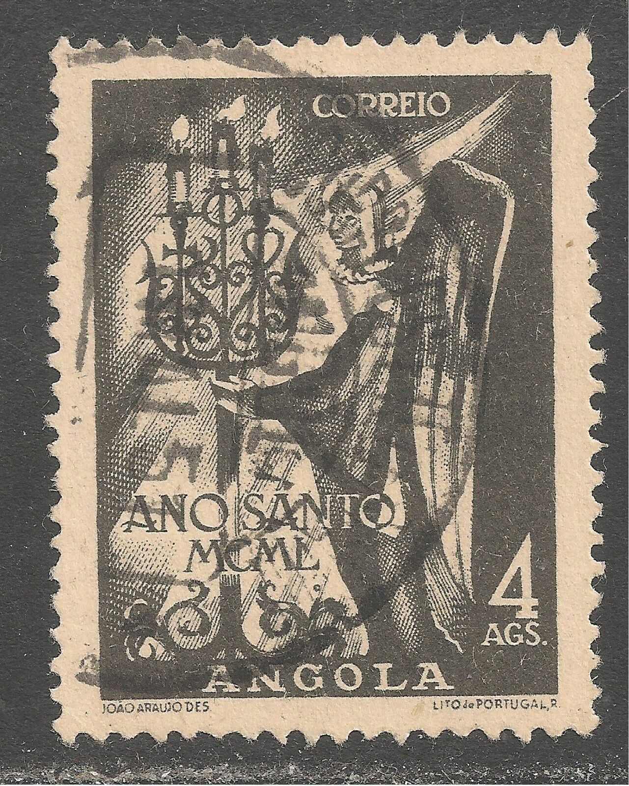 Angola #332 (cd42) Vf Used - 1950 4a Angel Holding Candelabra