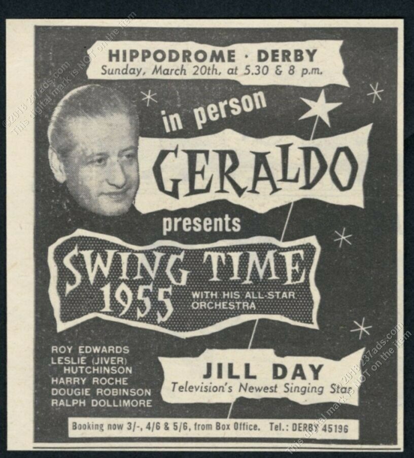 1955 Geraldo Bandleader Photo Derby Hippodrome Uk Vintage Print Ad